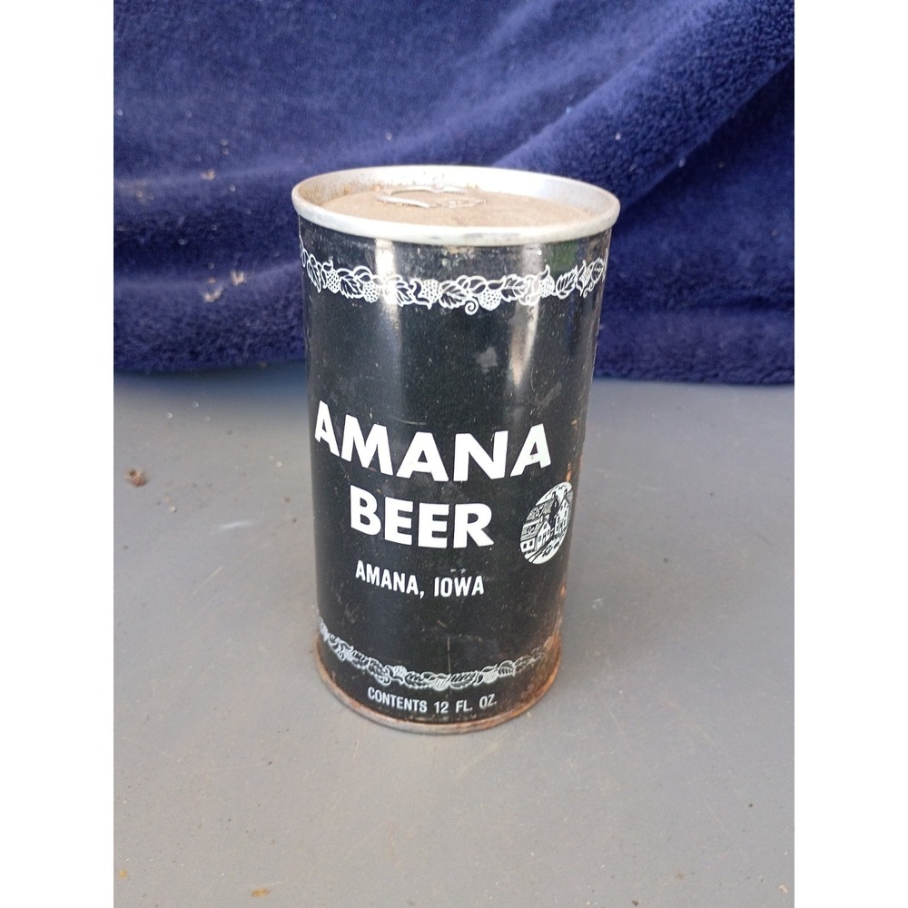 Amana Beer Black Label Empty Can Pull‎ Tab 12 Oz Rustic